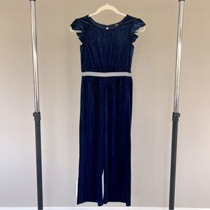Zunie Girls Navy Blue Wide-Leg Jumpsuit